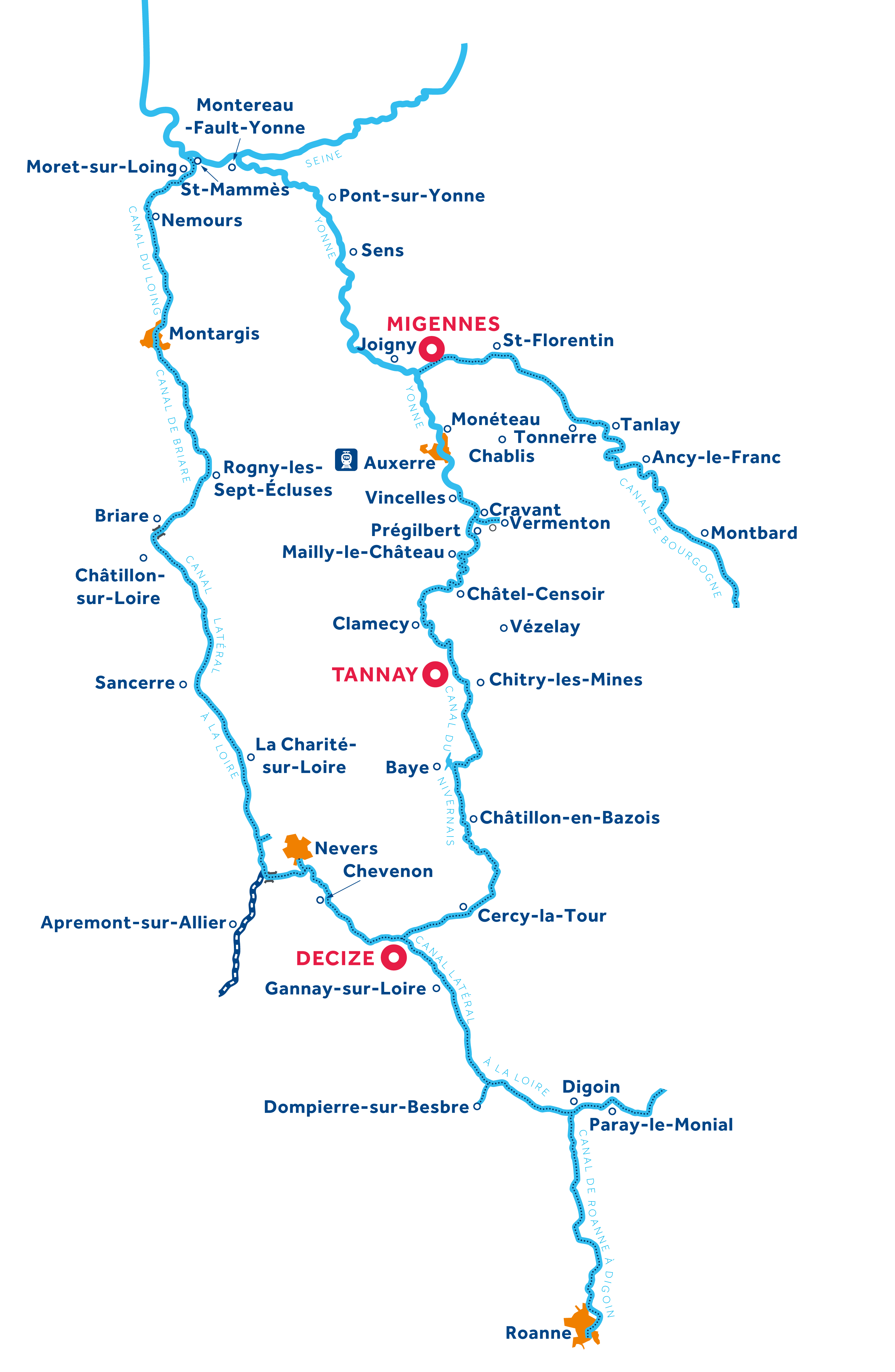 Nivernais Loire Region map